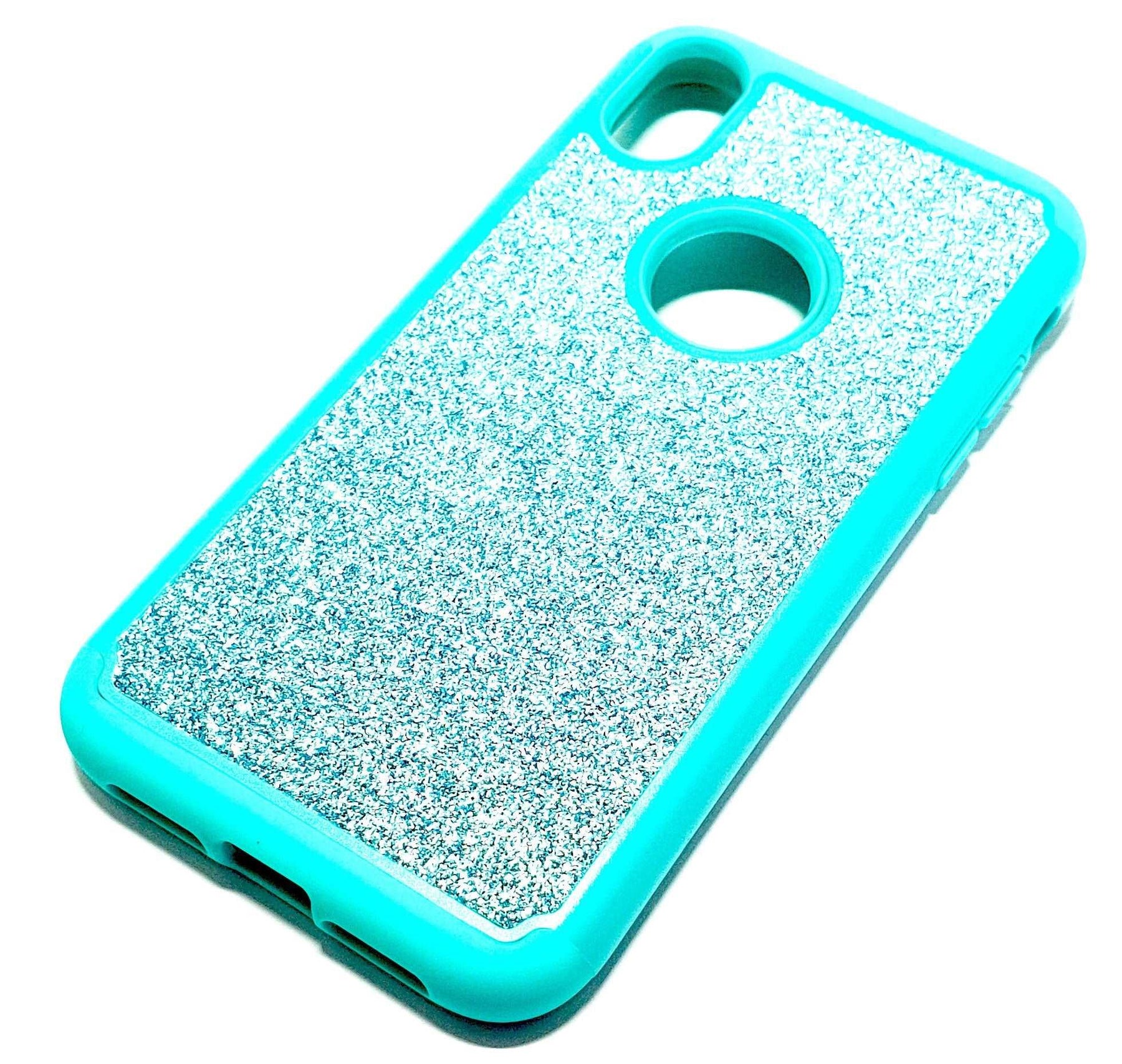iPhone 11 Shockproof light blue glitter phone case