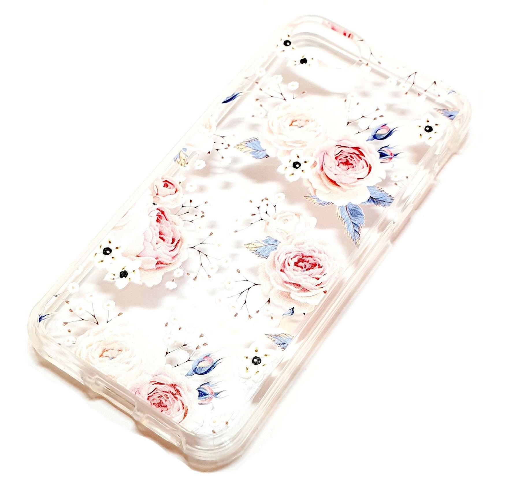 iPhone 6 6s 7 8 decorative clear transparent phone case roses