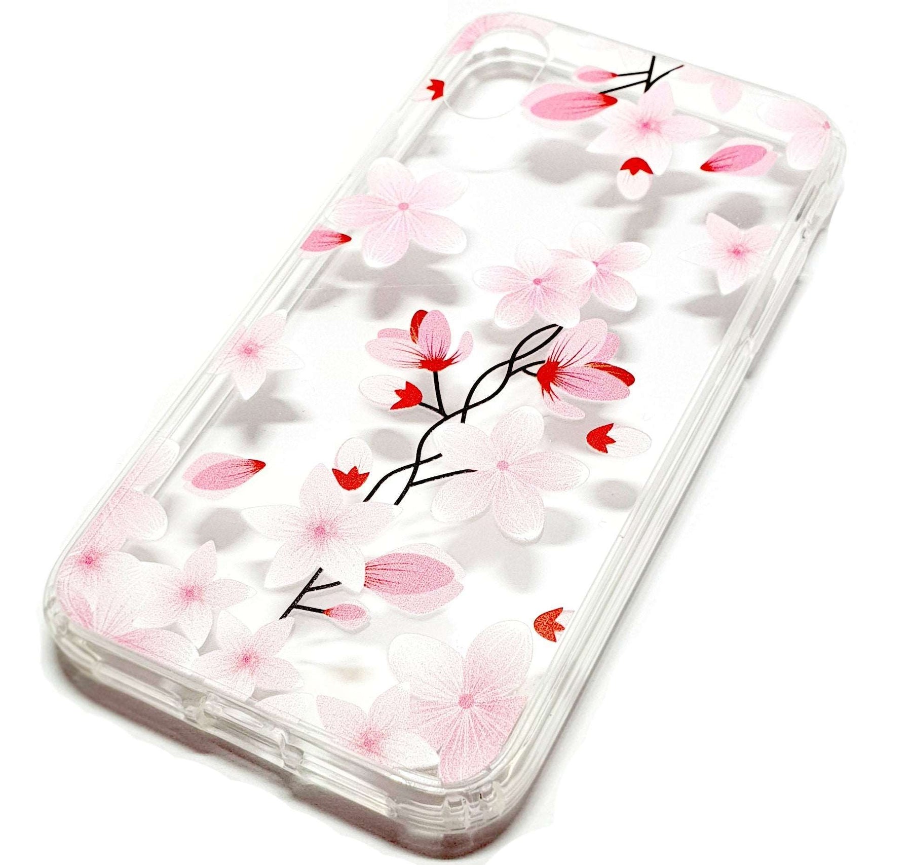 iPhone XR decorative clear transparent phone case flowers