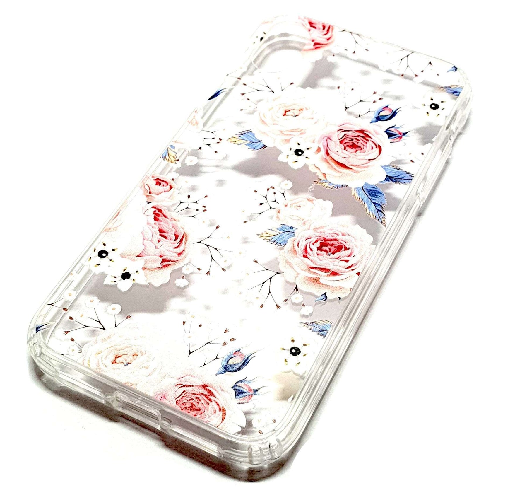iPhone XR decorative clear transparent iphone case roses