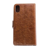 iphone XR leather wallet pouch brown protective case