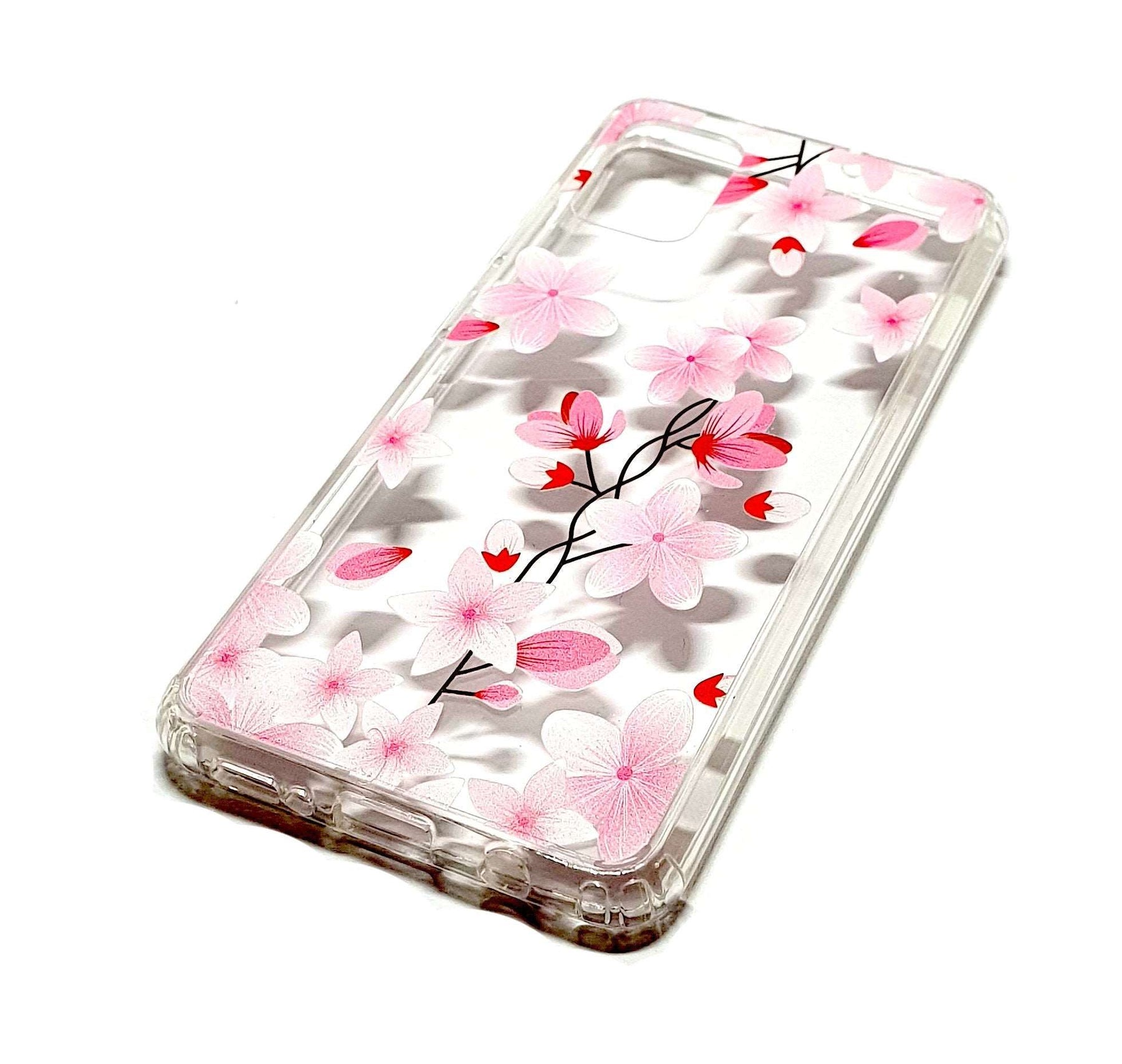 Samsung A51 decorative clear transparent phone case flowers