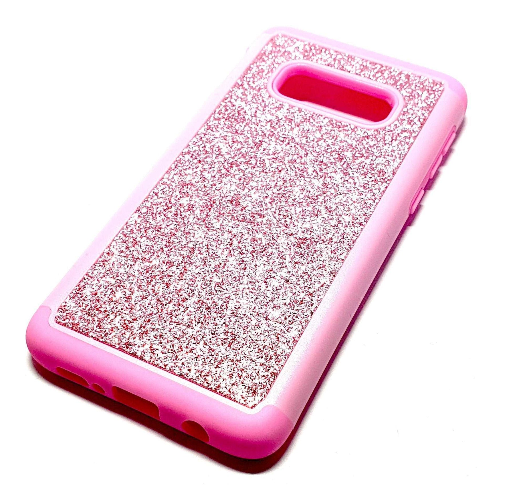 Samsung S10e Shockproof pink glitter phone case