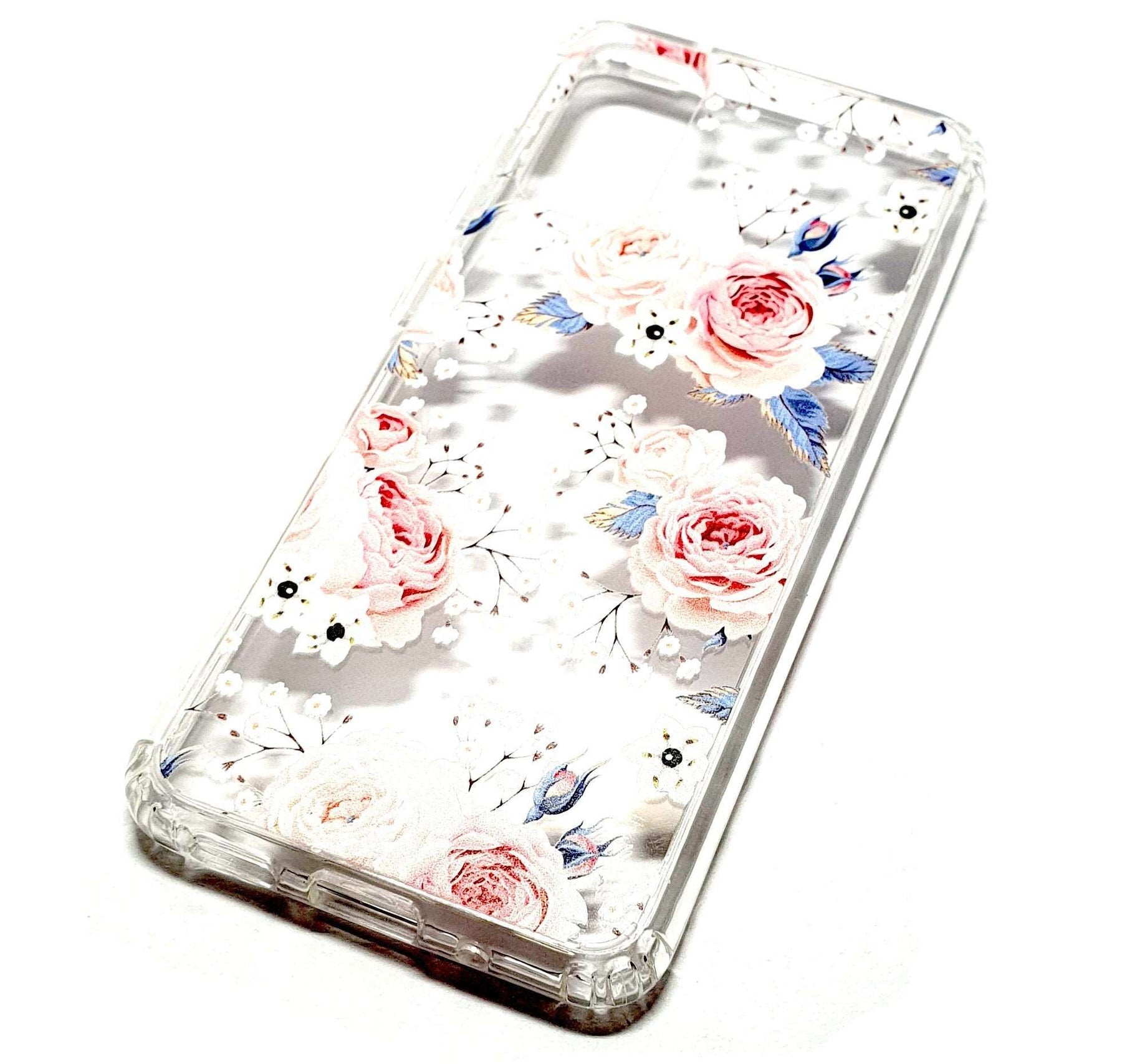 Samsung S20 decorative clear transparent phone case roses
