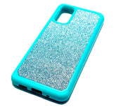 Samsung S20 Shockproof light blue glitter phone case