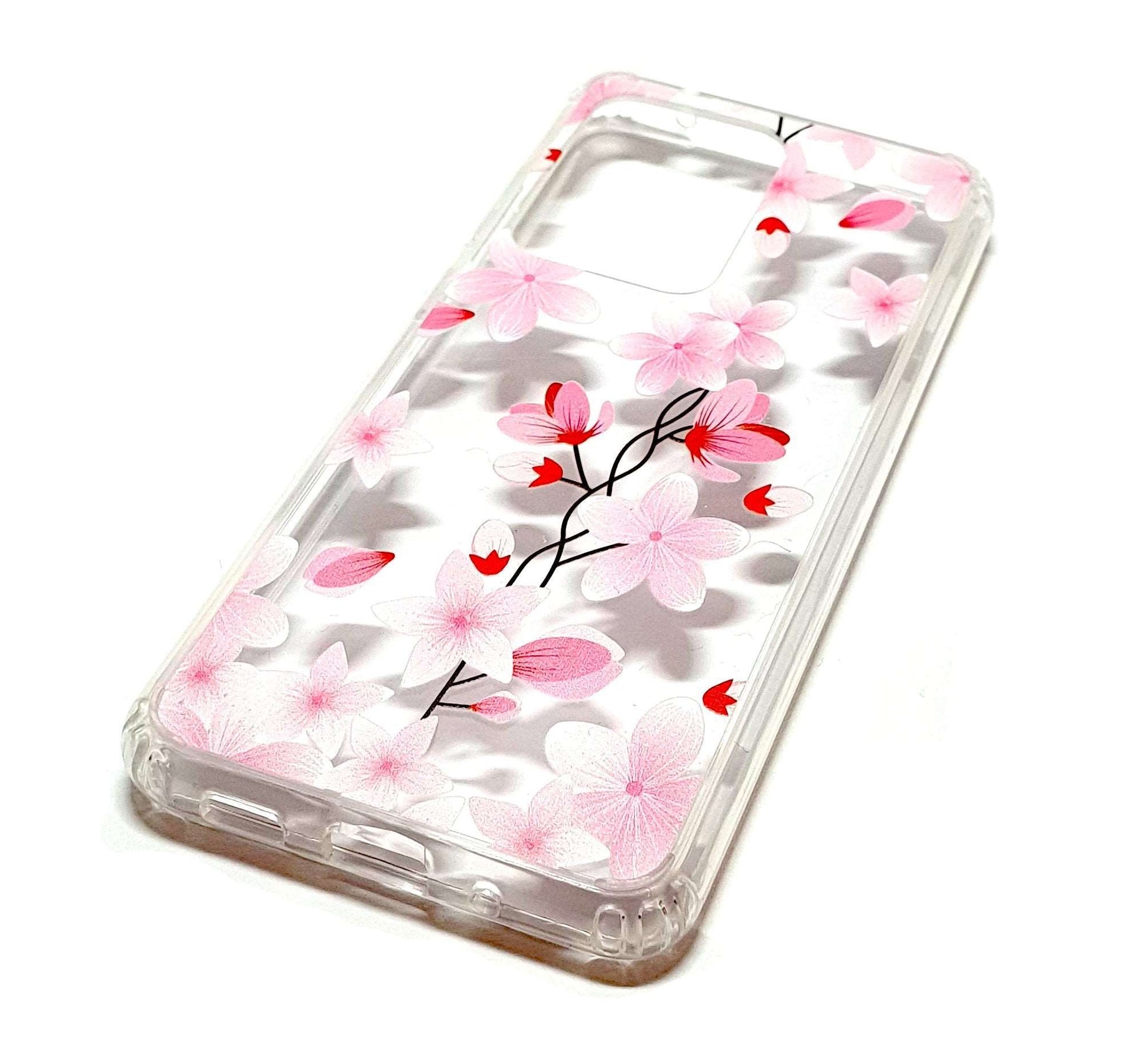 Samsung S20 Ultra decorative clear transparent phone case flowers