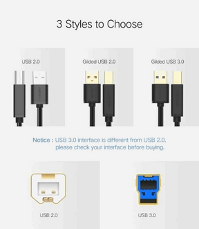 UGREEN USB 2.0 AM to BM print cable gold-plated 5M