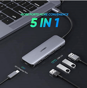 UGREEN USB C Hub, Aluminum 5 IN 1 Type C 4 USB Ports OTG Adapter USB C Splitter