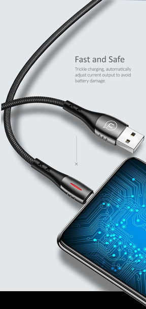 USAMS Smart Power-off Micro USB Cable 2m Black