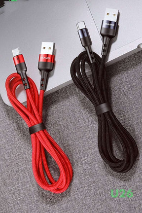USAMS Android Type-C to USB Charging and Data Cable 1m Red