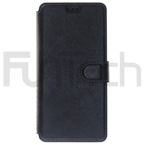 Xiaomi Redmi Note 9 Pro, Leather Wallet Case, Color Black.