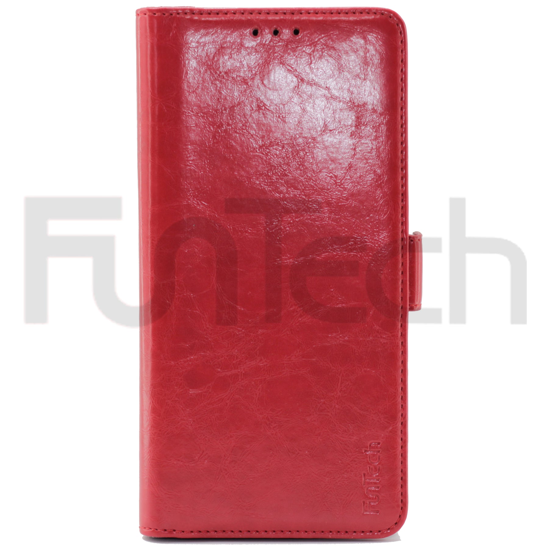 Samsung A9 2018, Leather Wallet Case, Color Red.