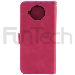 Nokia 8.3, Leather Wallet Case, Color Red,