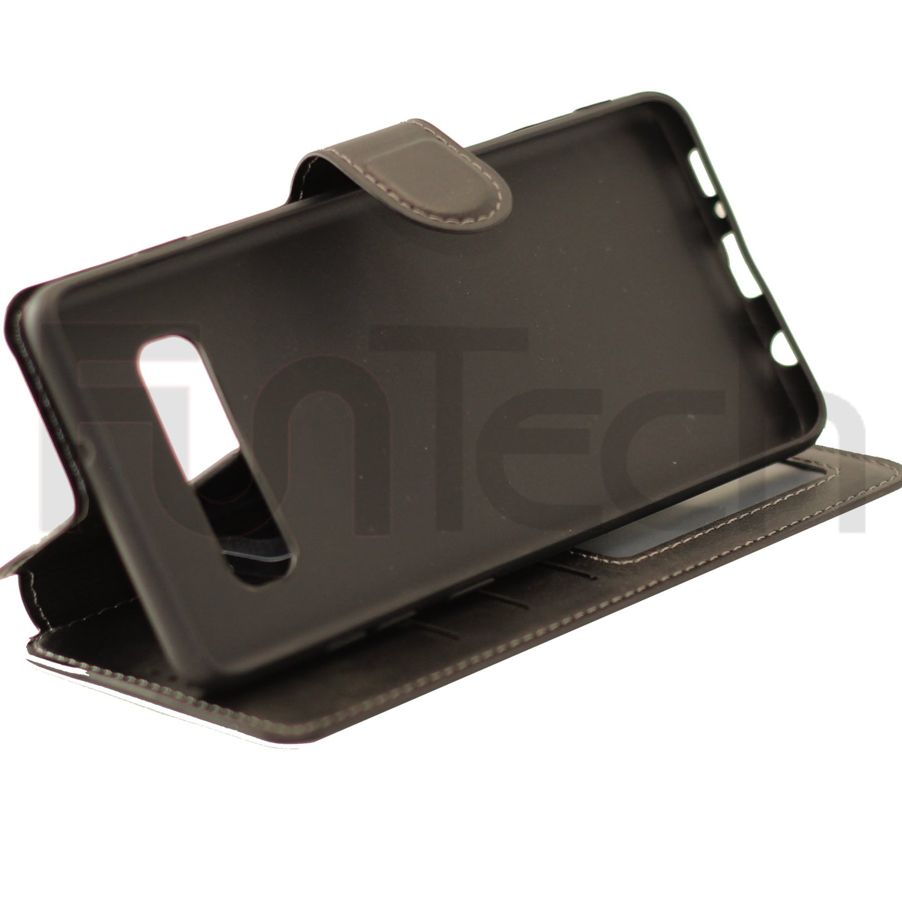 Samsung S10 Plus Leather Wallet Case Color Black