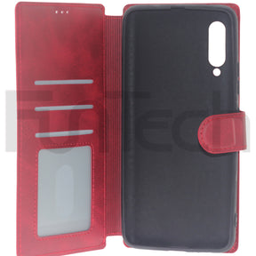 Samsung A90 5G, Leather Wallet Case, Color Red.