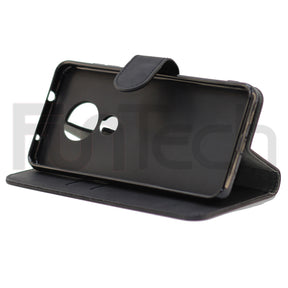 Nokia 6.2 / 7.2 Leather Wallet Case, Color Black,