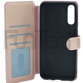 Samsung A30, Leather Wallet Case, Color Pink,