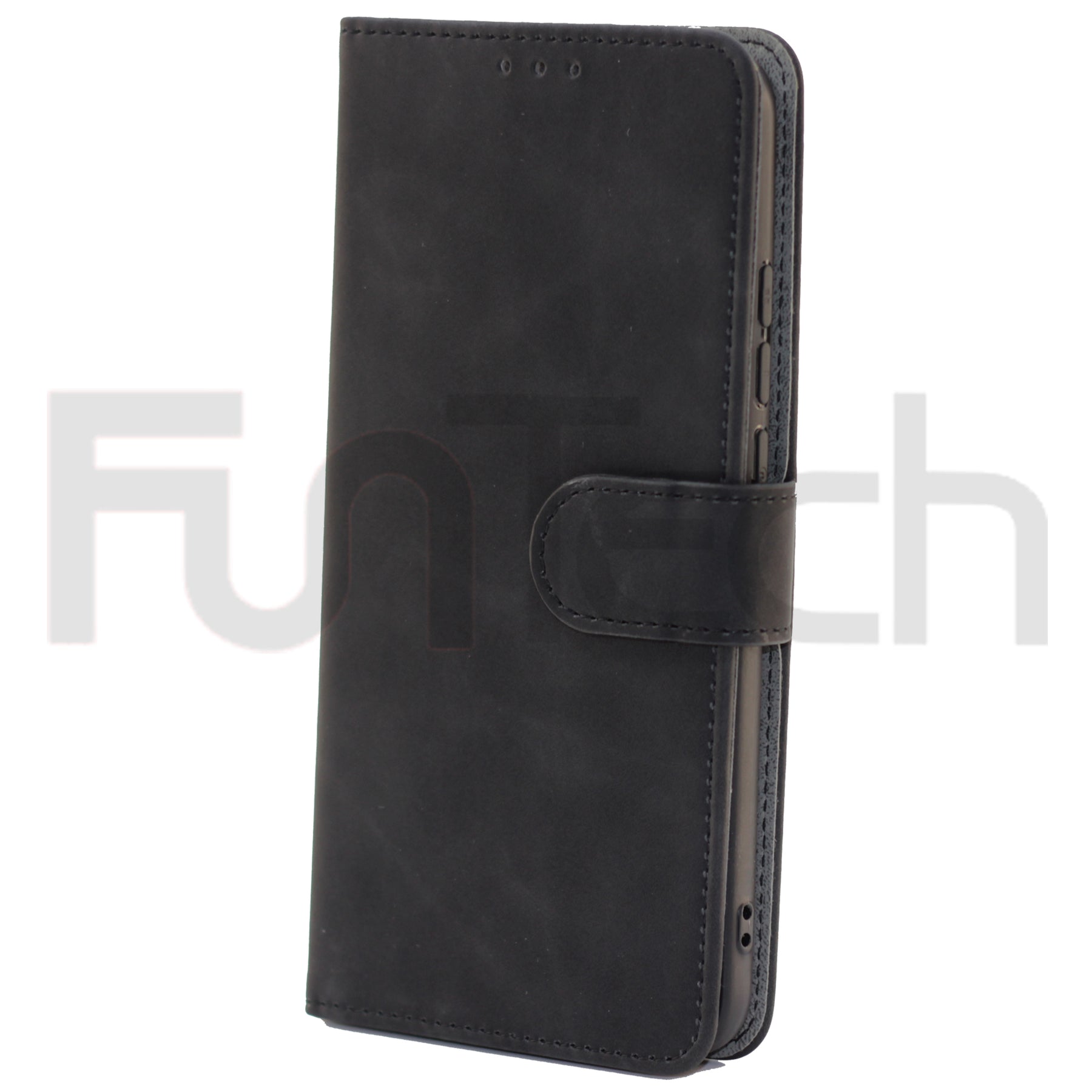 Nokia 5.4, Leather Wallet Case, Color Black,