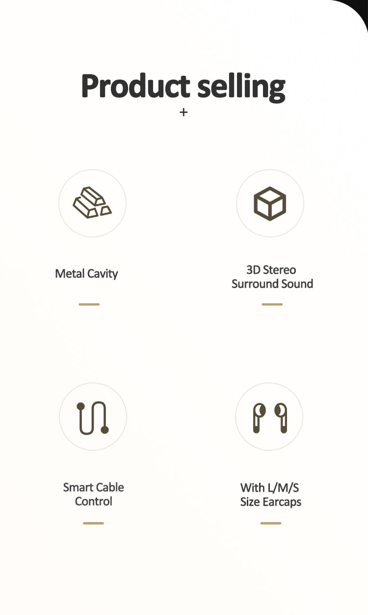 USAMS Type-C Wired Earphones with Volume Tab with Metal Tips