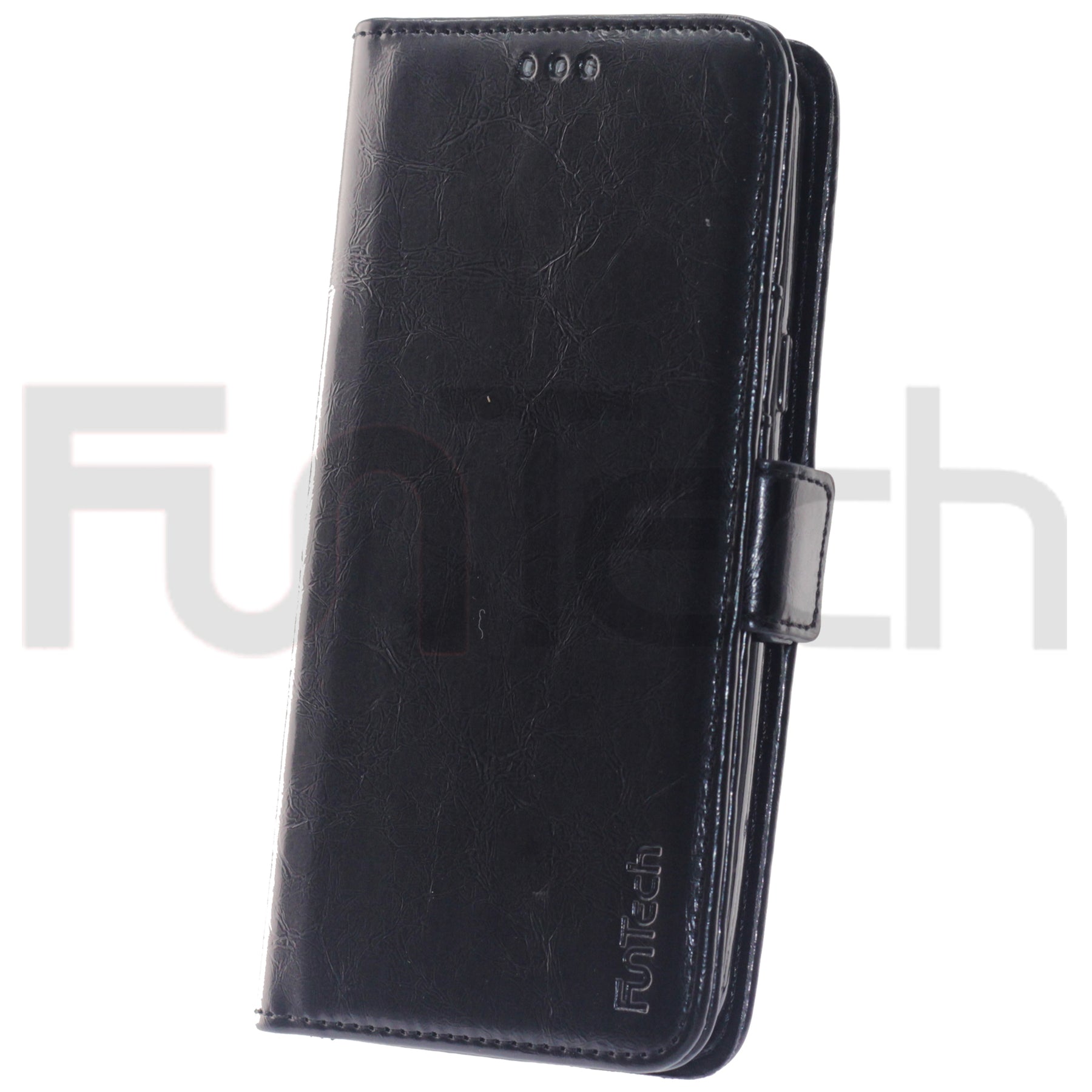 Samsung J3 2016, Leather Wallet Case, Color Black.