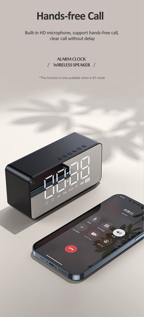USAMS Mini Multi-Functional Alarm Clock Loud Audio Wireless Bluetooth Speaker USAMS