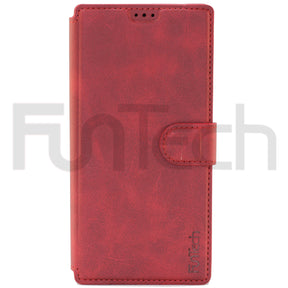 Samsung S21 Plus Leather Wallet Case, Color Red