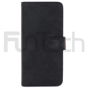 Nokia 3.4, Leather Wallet Case, Color Black,