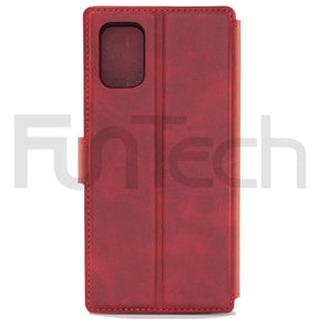 Samsung A71 Leather Wallet Case Color Red