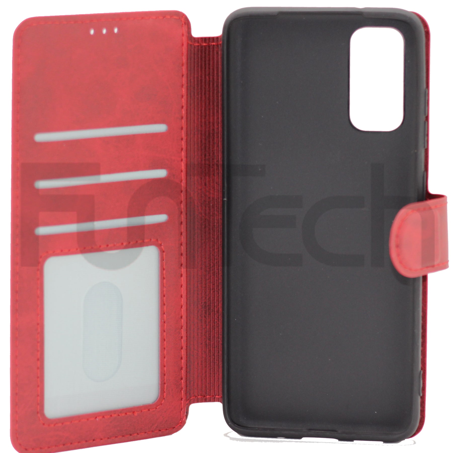 Samsung S20 Leather Wallet Case, Color Red