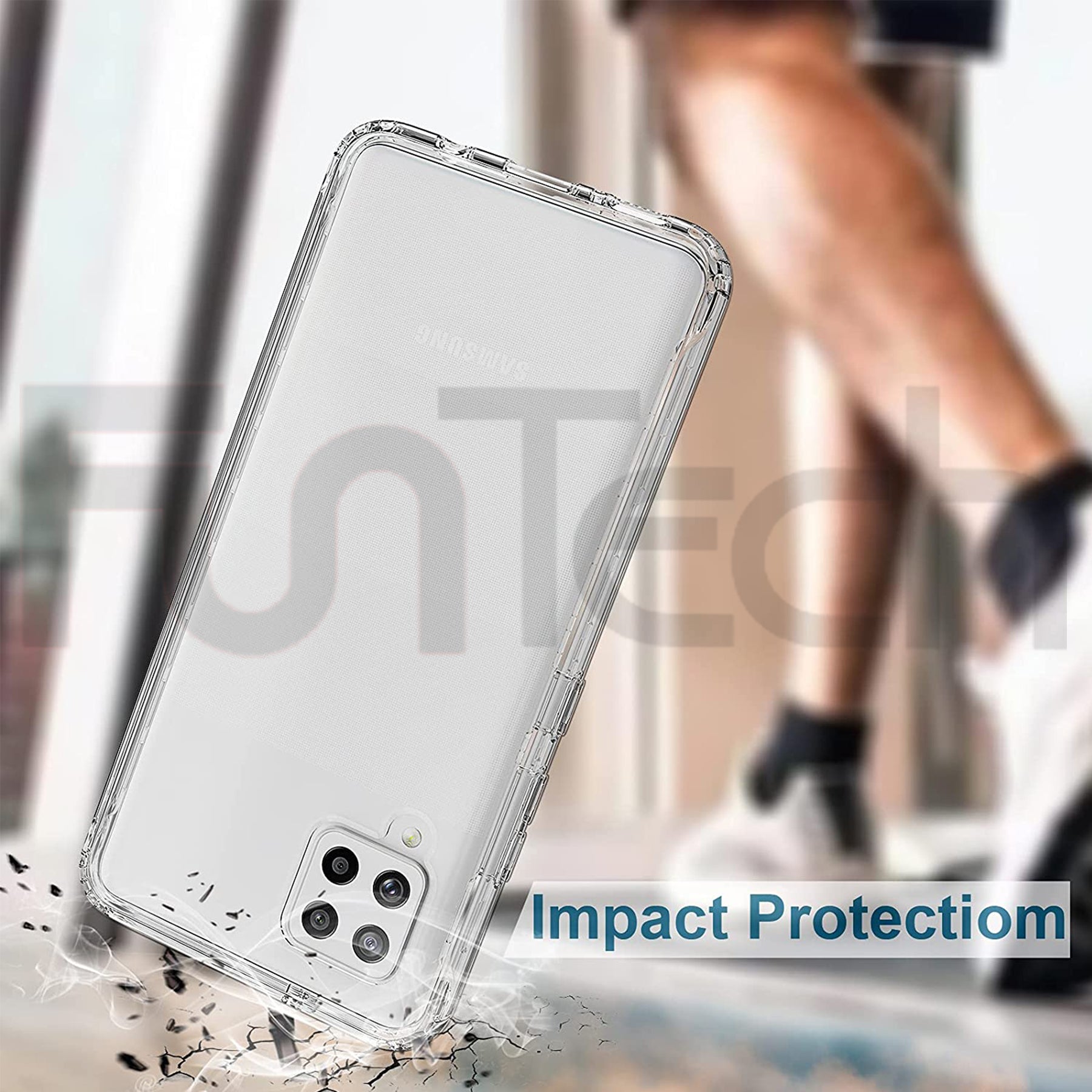 Samsung A42, Dual Layer Protection Case, Color Clear.