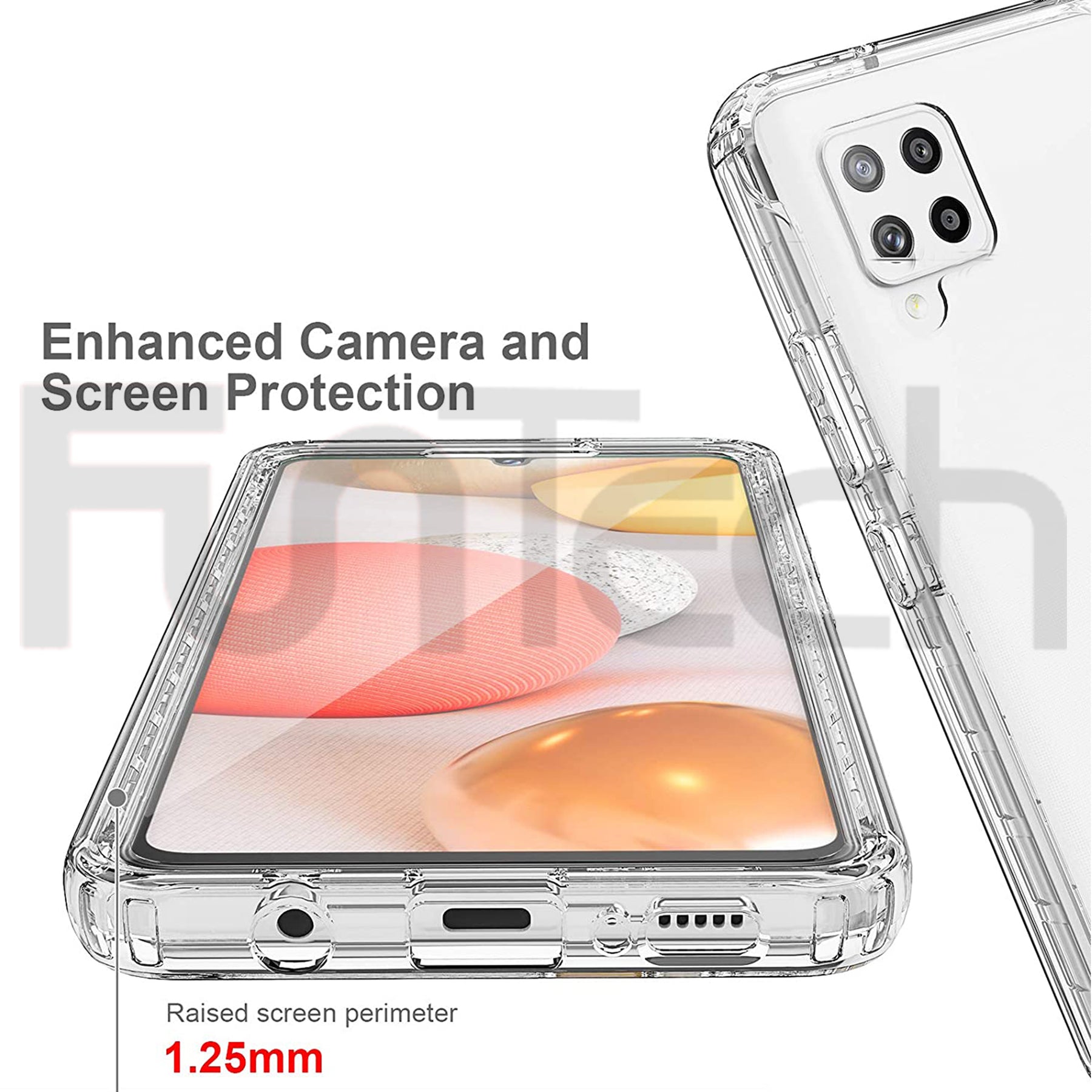 Samsung A42, Dual Layer Protection Case, Color Clear.