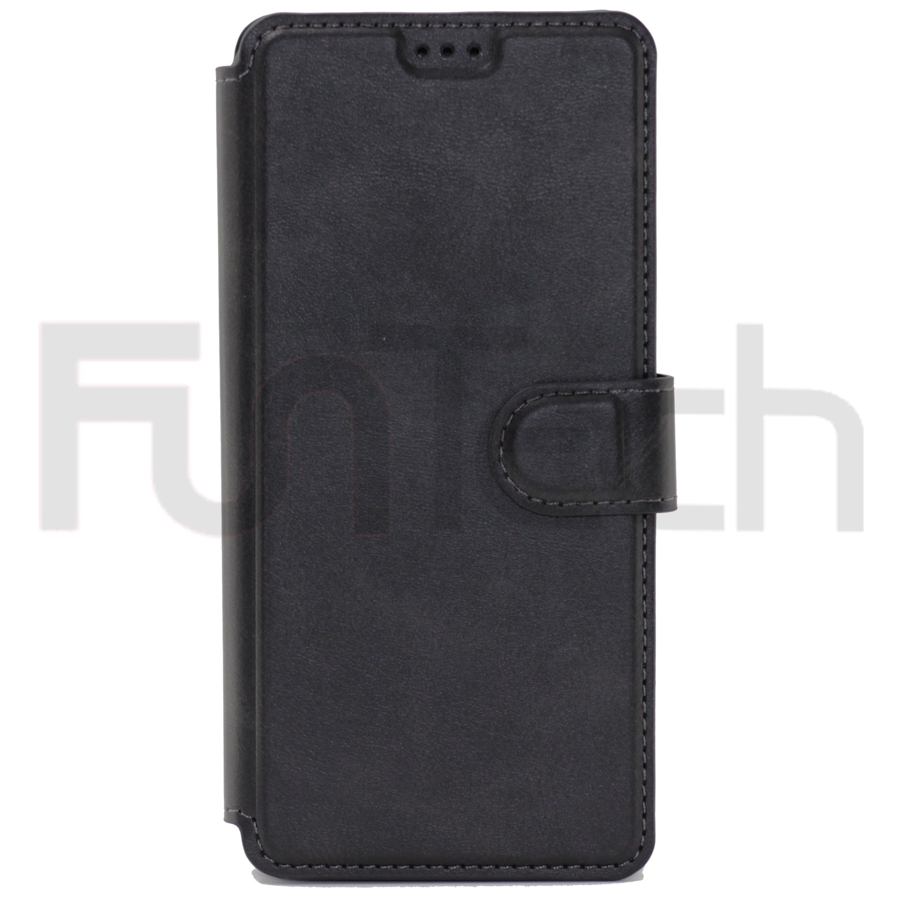 Samsung A50, Leather Wallet Case, Color Black,