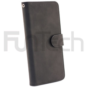 Nokia 2.4, Leather Wallet Case, Color Black,