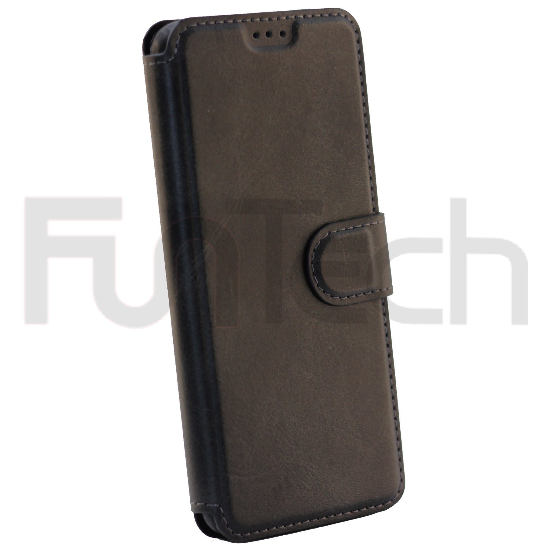 Samsung S8, Leather Wallet Case, Color Black,
