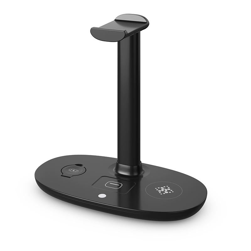 4 in 1 Headphone Stand Wireless Charger with Digital Display
