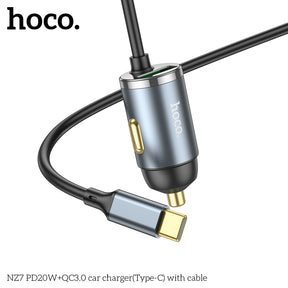 HOCO NZ7 PD20W+QC3.0 car charger(Type-C) with cable