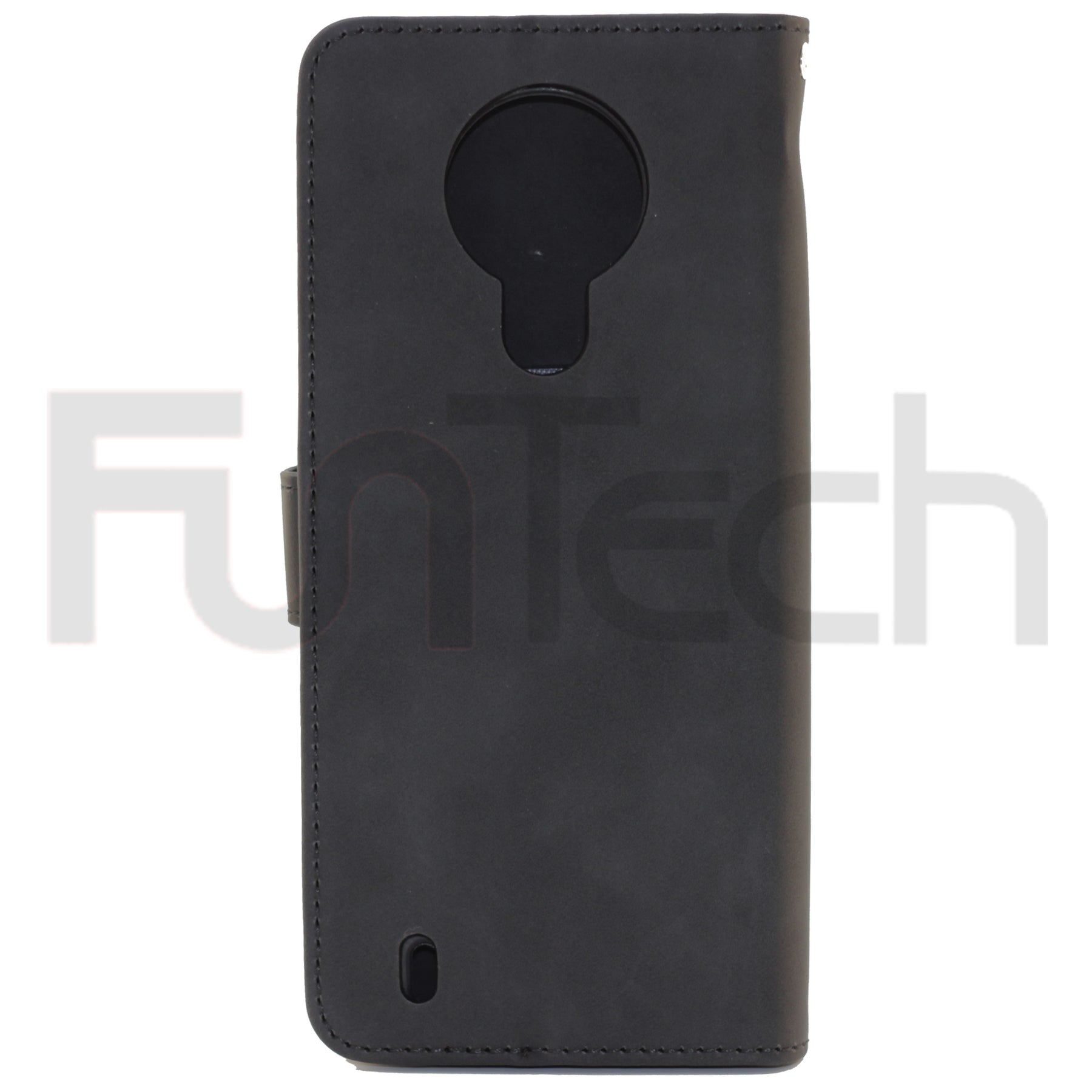 Nokia 1.4, Leather Wallet Case, Color Black,