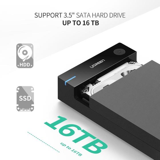 UGREEN USB 3.0 to 3.5-Inch SATA External Hard Drive Enclosure