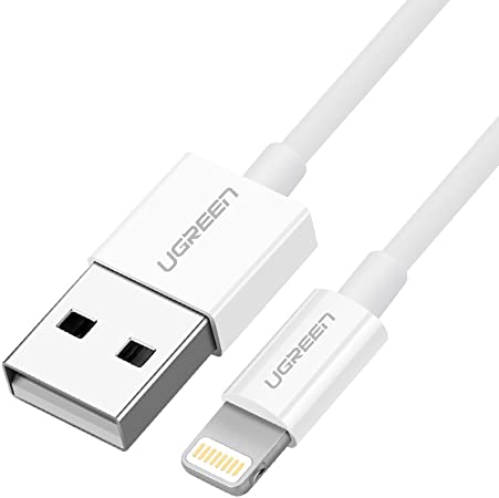 UGREEN USB 2.0 A Male to Lightning Male Cable Nickel Plating ABS Shell - White (20728)