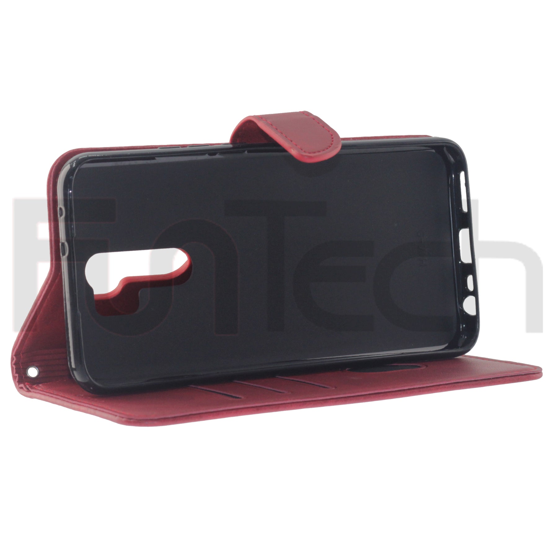 Xiaomi, Redmi 9 Lite, Leather Wallet Case, Color Red.