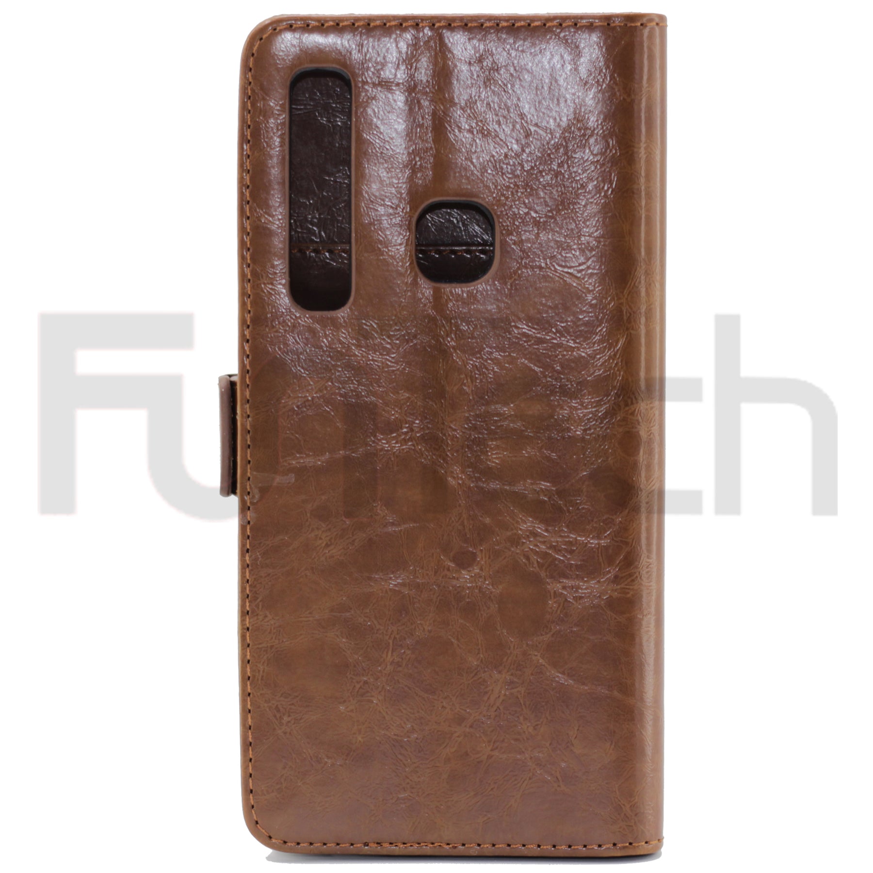 Samsung A9 2018, Leather Wallet Case, Color Brown.
