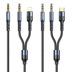 USAMS 2 in 1 3.5mm + Lightning/Type-C to 3.5mm Audio Cable