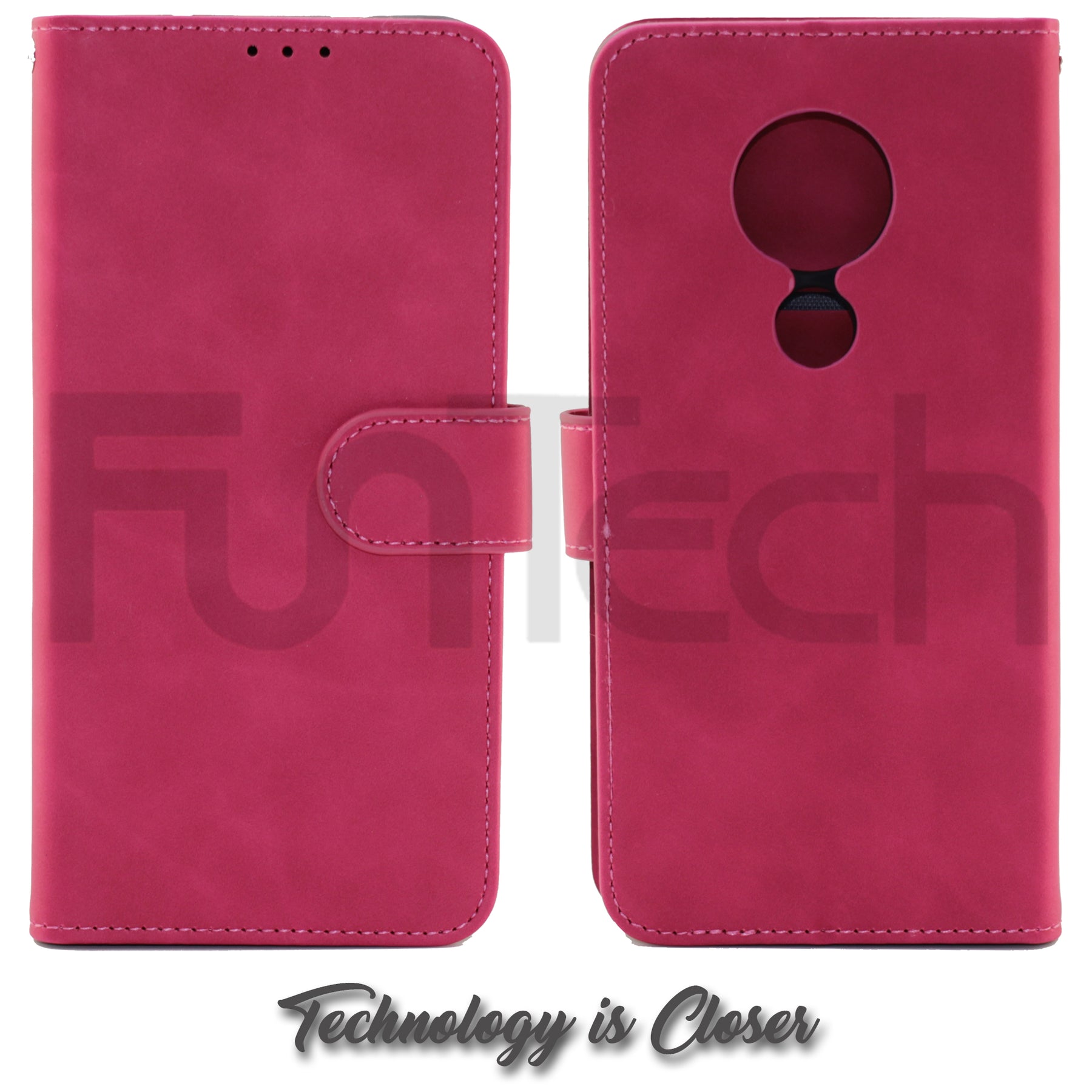 Nokia 6.2 / 7.2 Leather Wallet Case, Color Red,