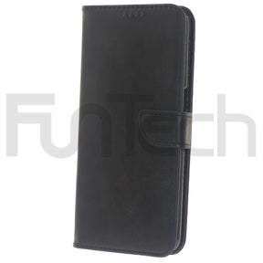 Oppo A53 Lite, Leather Wallet Case, Color Black.