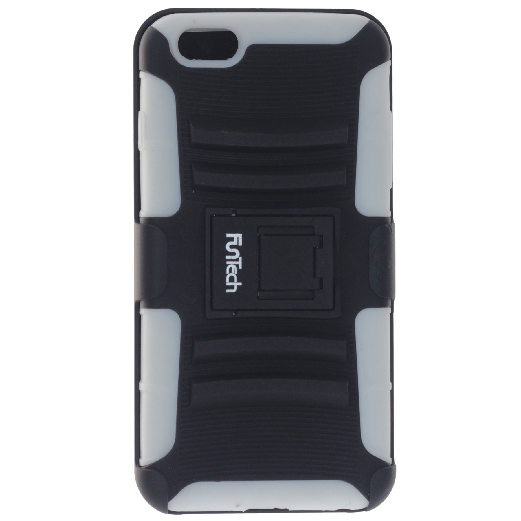 Apple iPhone 6/6S Plus Rugged Shockproof Case with Beltclip, Color White/Black