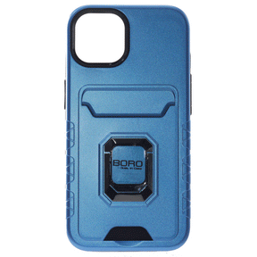 Apple iPhone 12 Pro Max, (BORO) Magnetic Ring Armor Case with Card Holder, Color Blue