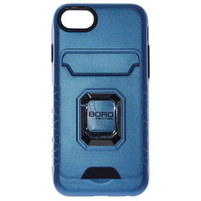 Apple iPhone 6/7/8/Se 2020, (BORO) Magnetic Ring Armor Case with Card Holder, Color Blue