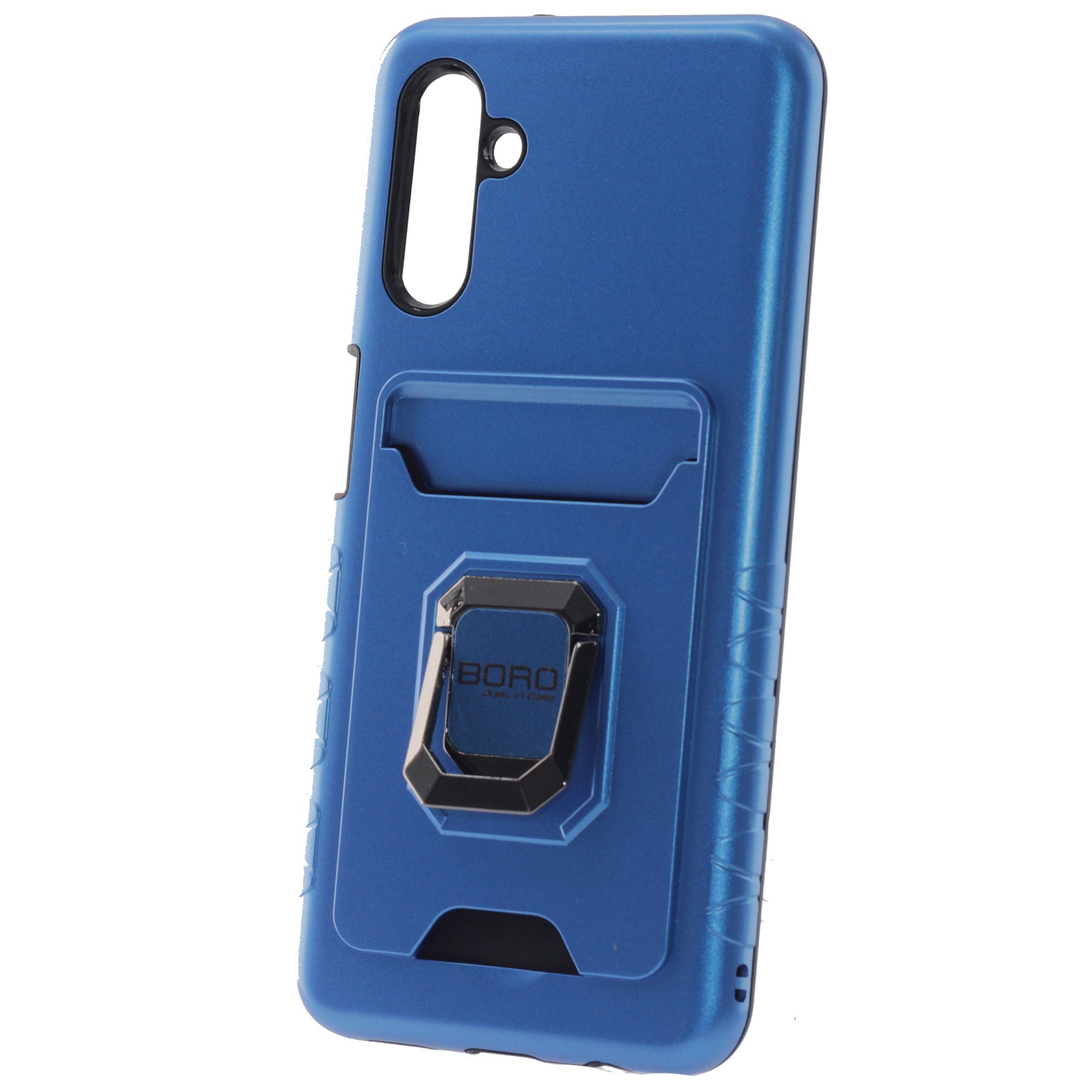 BORO Case For Samsung A13 5G, Magnetic Ring Armor Case With Card Holder Function, Color Blue