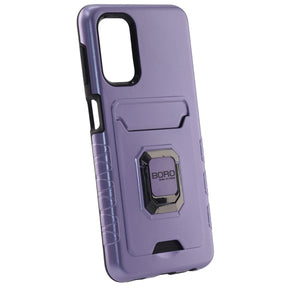 BORO Case For Samsung A32 5G, Magnetic Ring Armor Case With Card Holder Function, Color Purple
