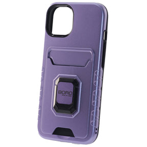 Apple iPhone 11, (BORO) Magnetic Ring Armor Case with Card Holder, Color Purple